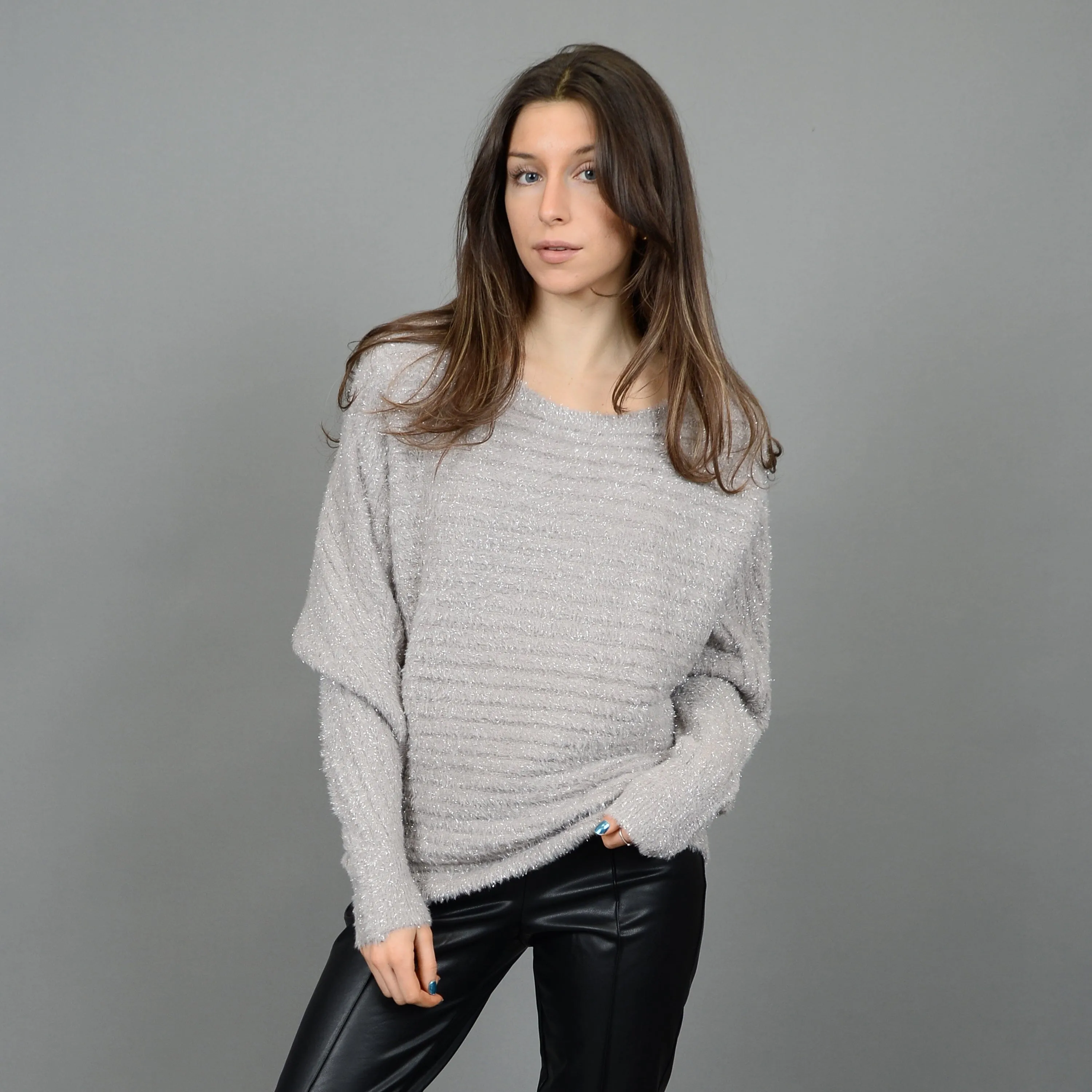 SILVER TINSEL SWEATER