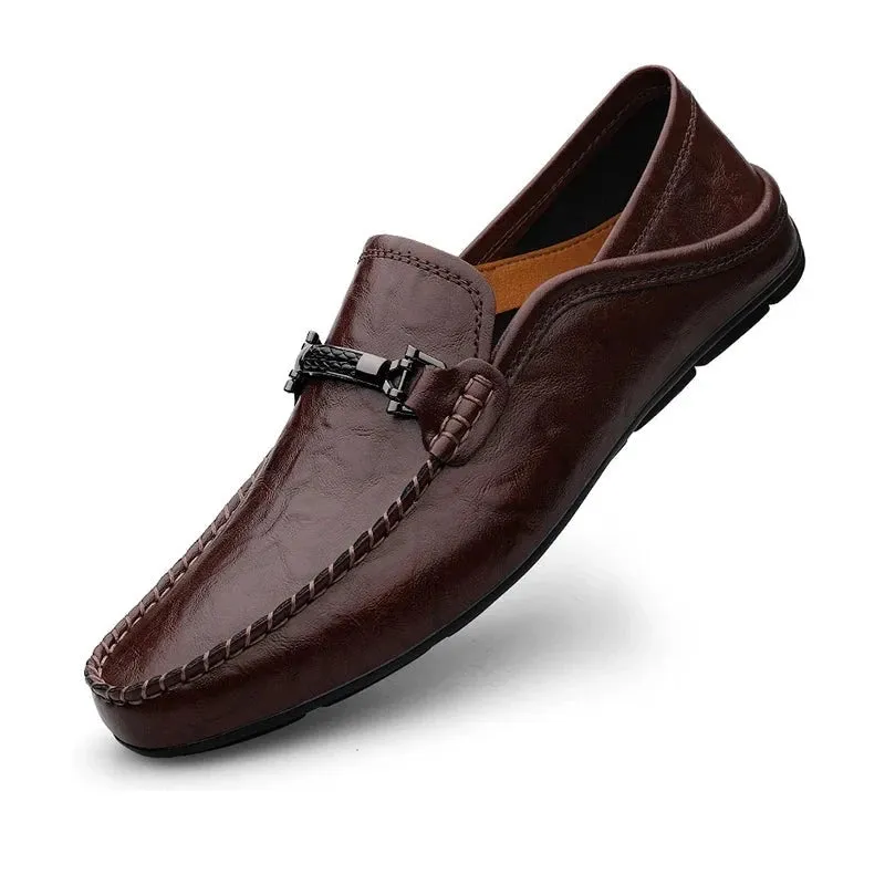 Size 35-49 Luxury Men Loafers Soft Moccasins Summer Shoes High Quality Mens Shoes Casual Genuine Leather Driving Flats