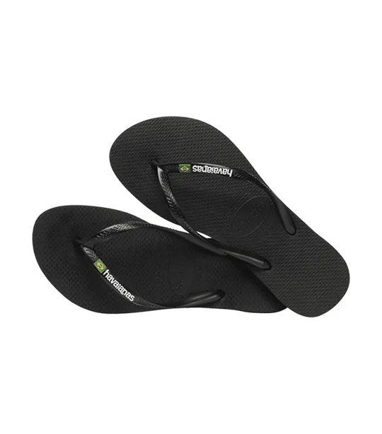 Slim Brazil Flip Flops Black