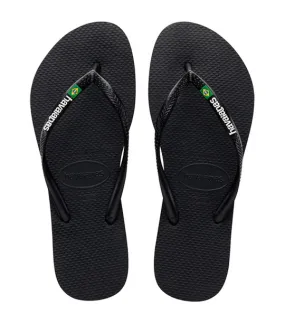 Slim Brazil Flip Flops Black