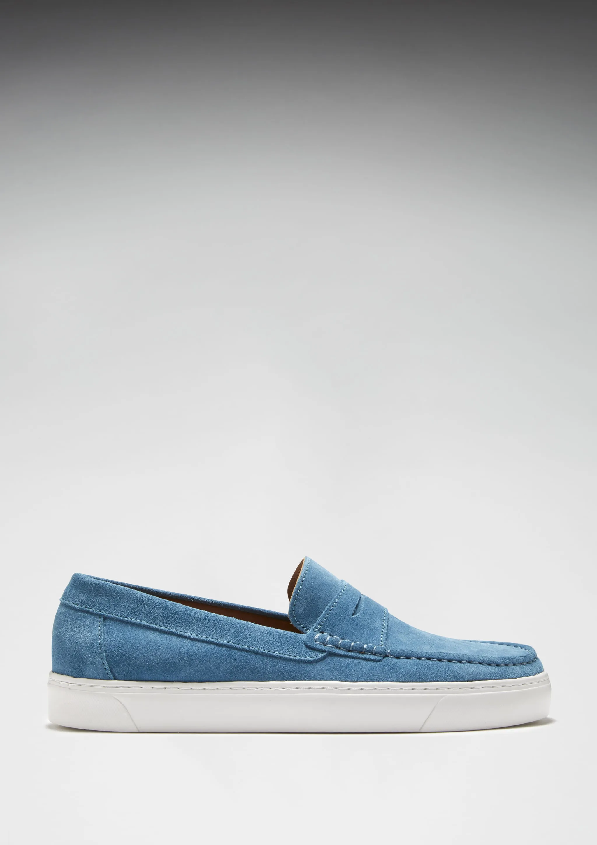 Slip-on Sneaker Loafers, petrol blue suede