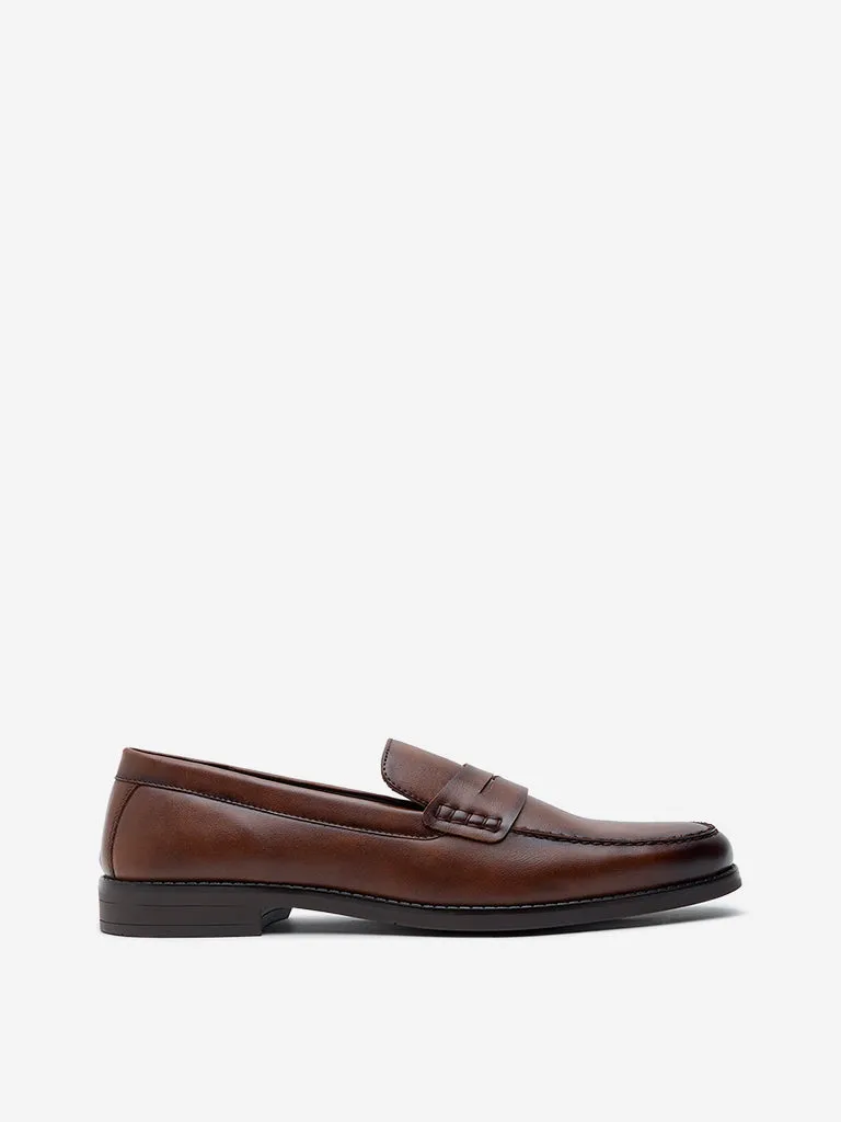 SOLEPLAY Dark Tan Formal Penny Loafers