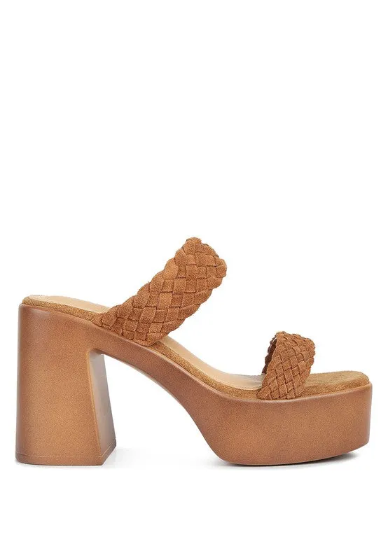 Tan Misaki Braided Detail Chunky Sandals