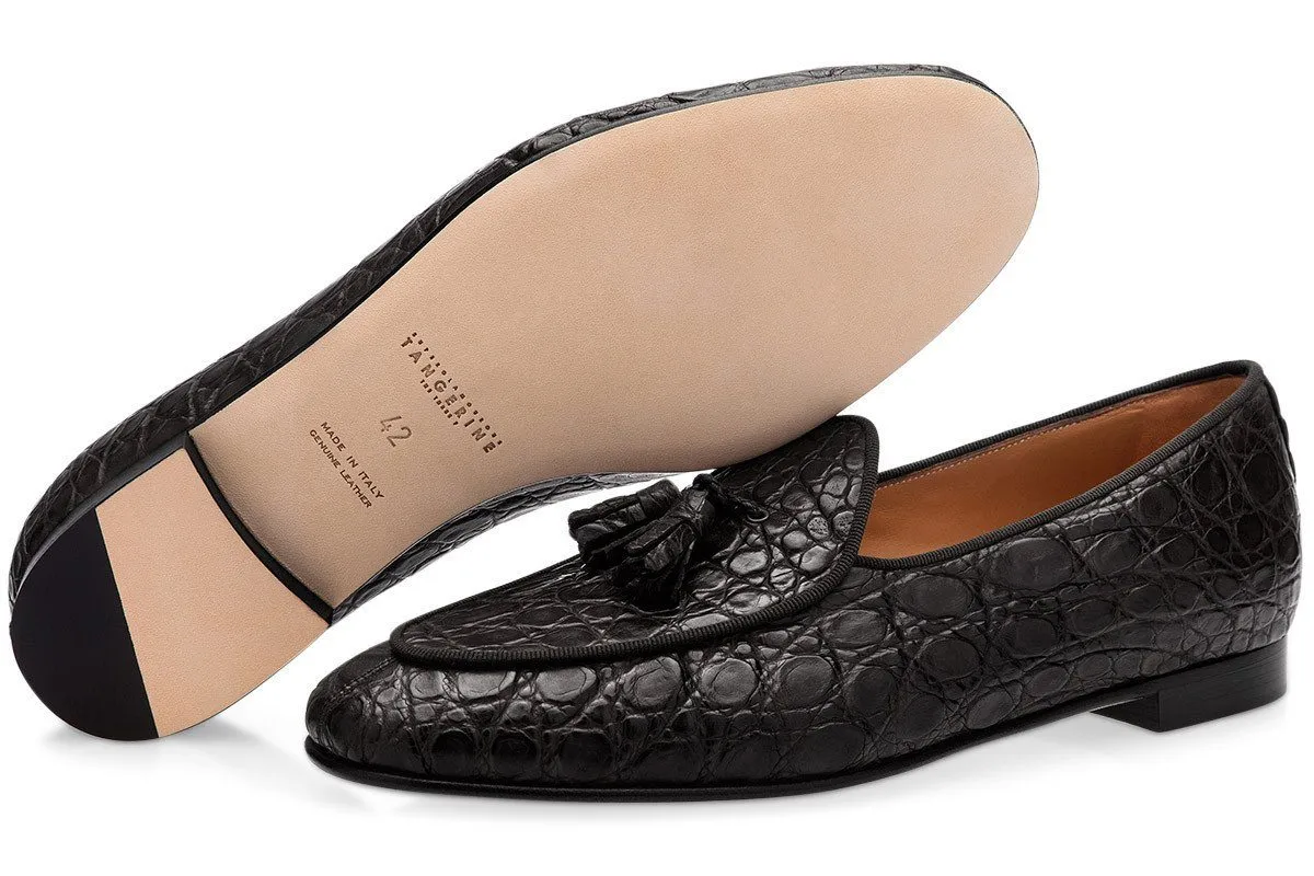 TANGERINE 2 CAYMAN BLACK BELGIAN LOAFERS