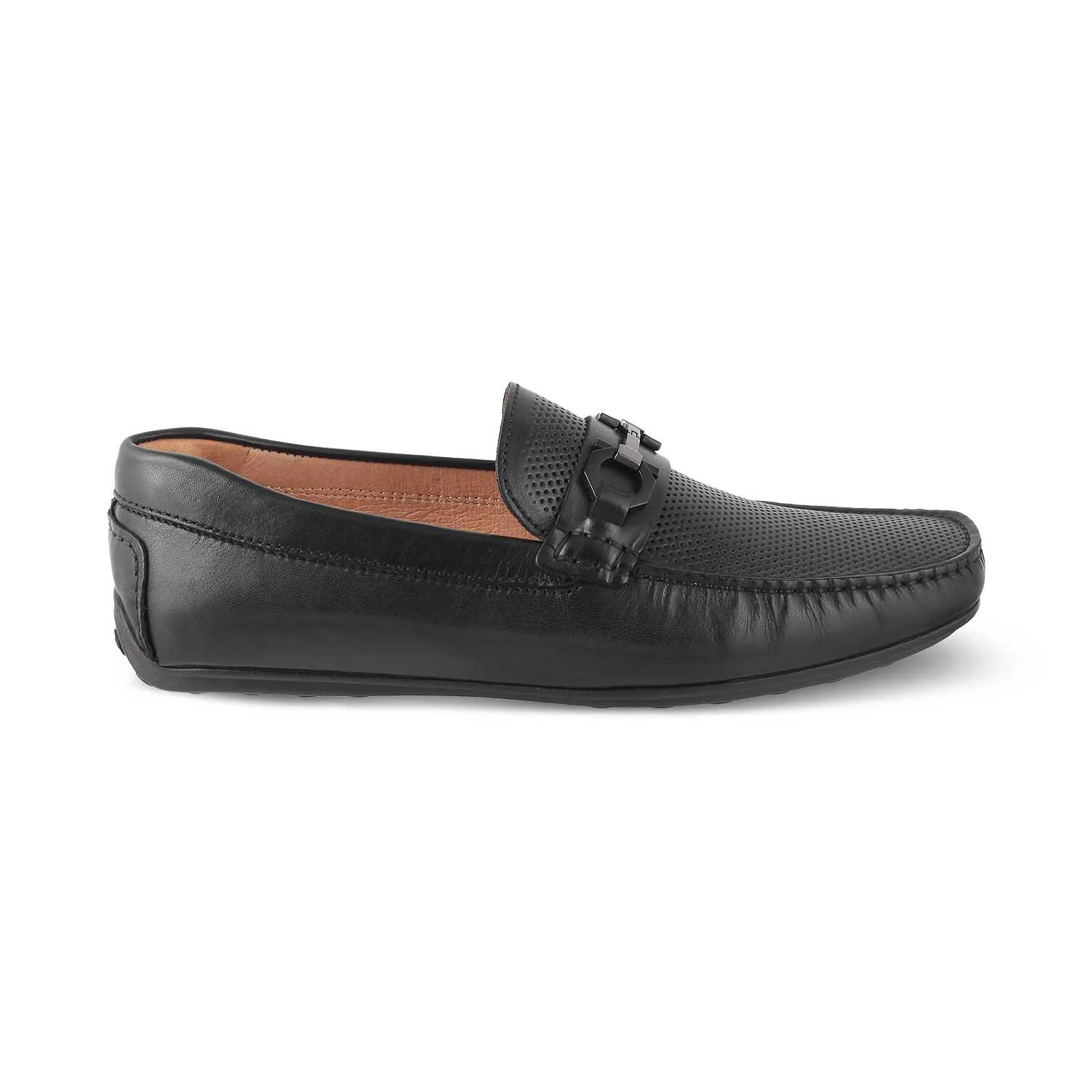 The Roma Black Men's Leather Driving Loafers Tresmode