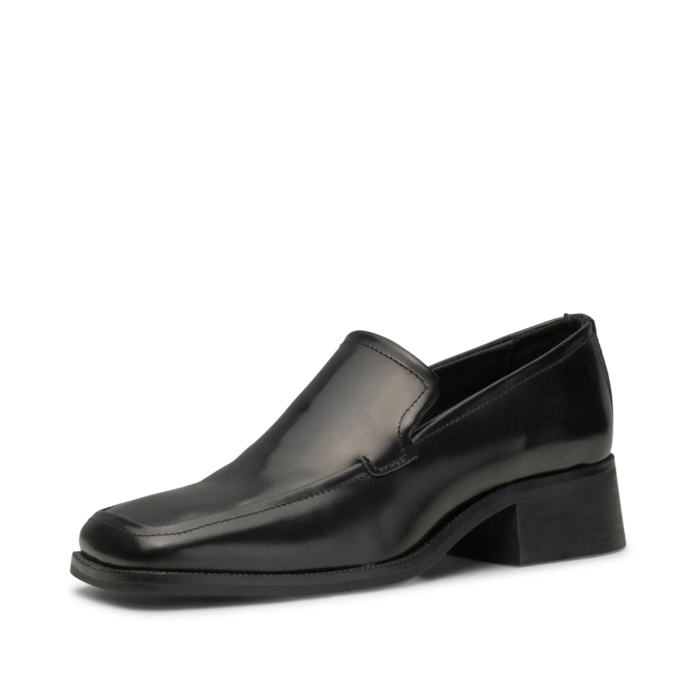 Ulla loafer leather - BLACK HIGH SHINE