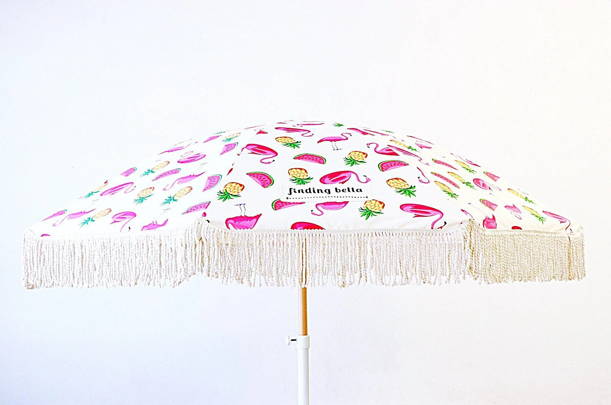 Stylish Bella Fringe Beach Umbrella with UV Protection