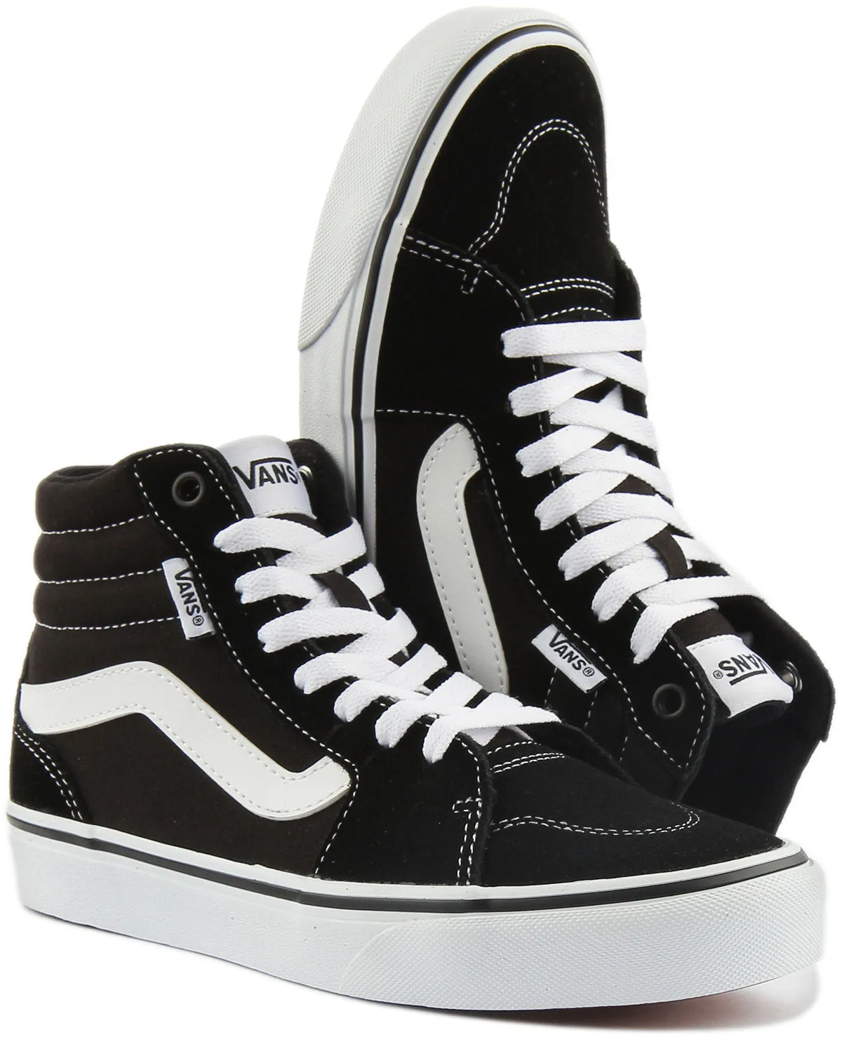 Vans Filmore High Top In Black White For Women