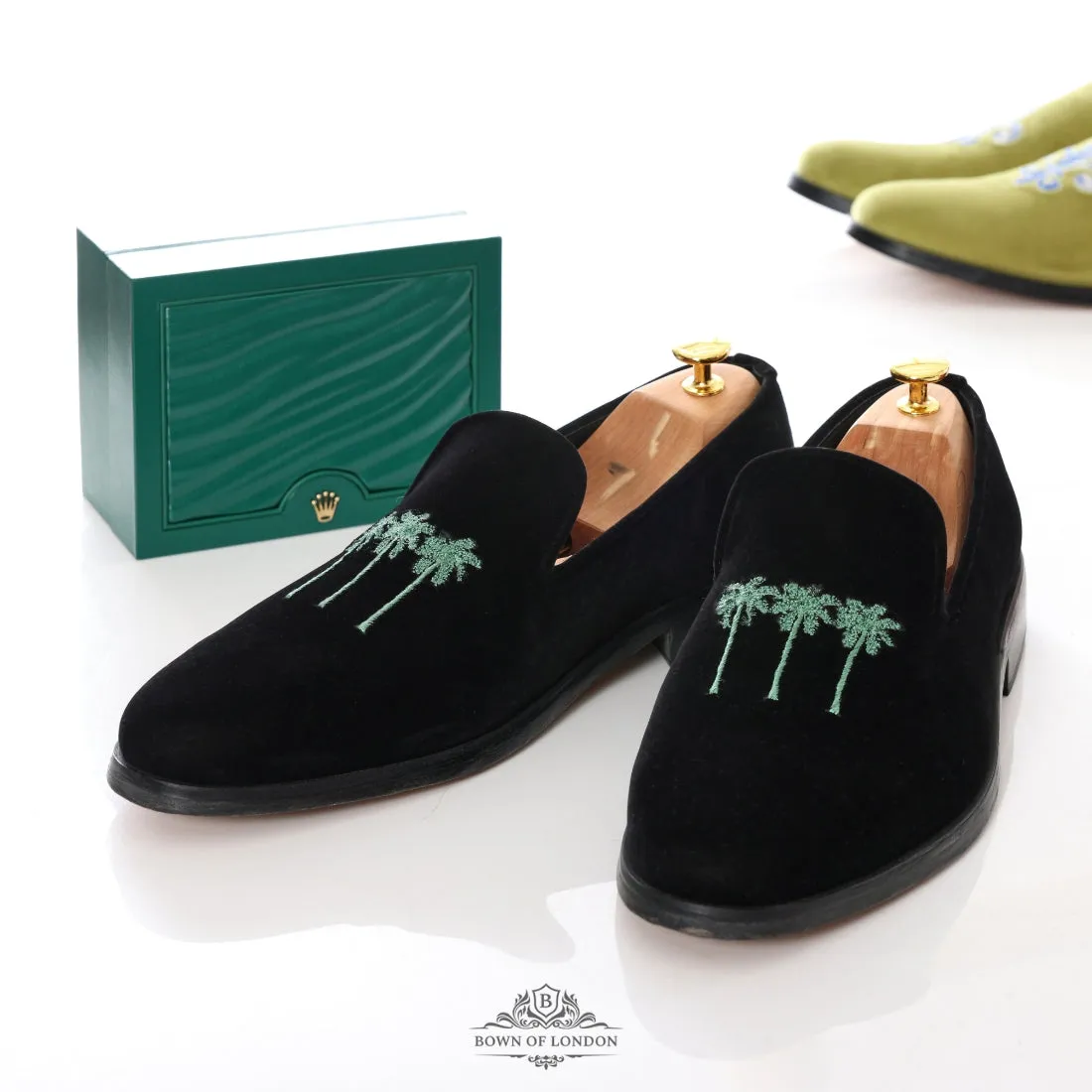 Velvet Loafer/Slipper Shoe Stag Head