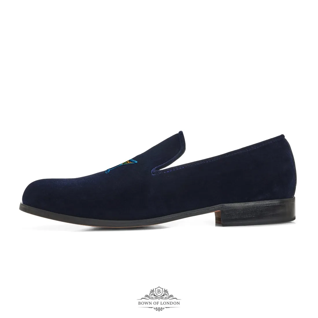 Velvet Loafer/Slipper Shoe Stag Head