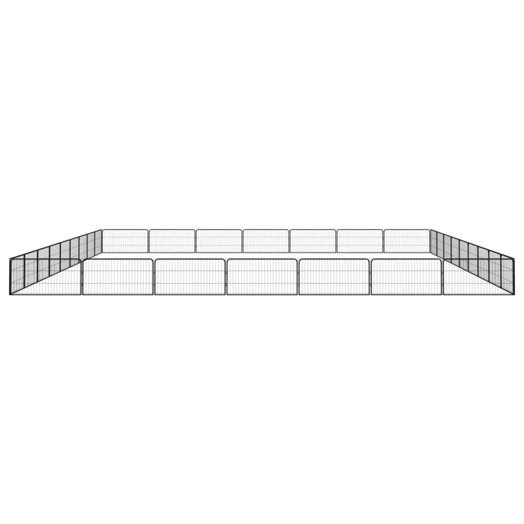 vidaXL 32-Panel Dog Playpen Black 100x50 cm Powder-coated Steel