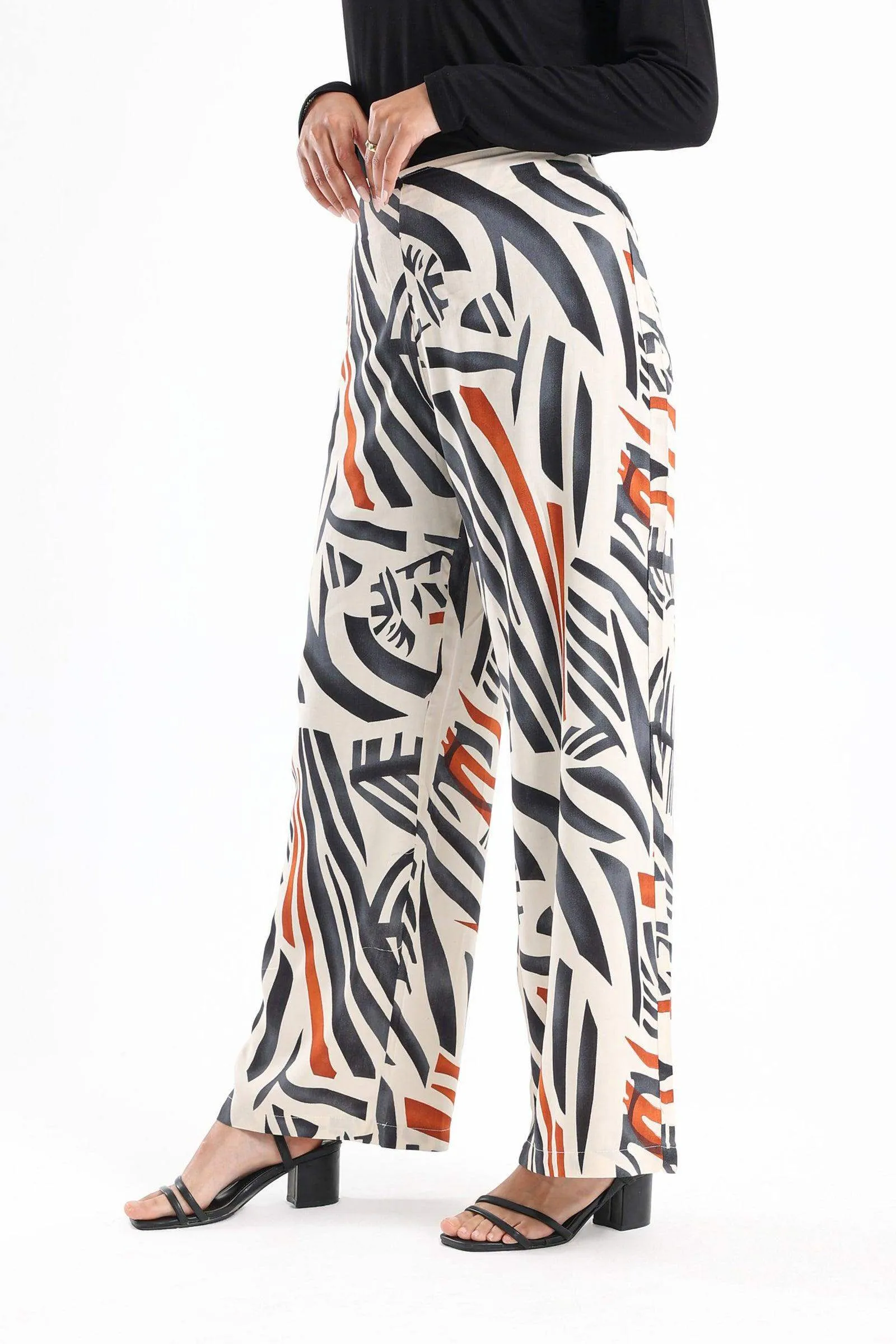 Viscose Tritone Printed Pants