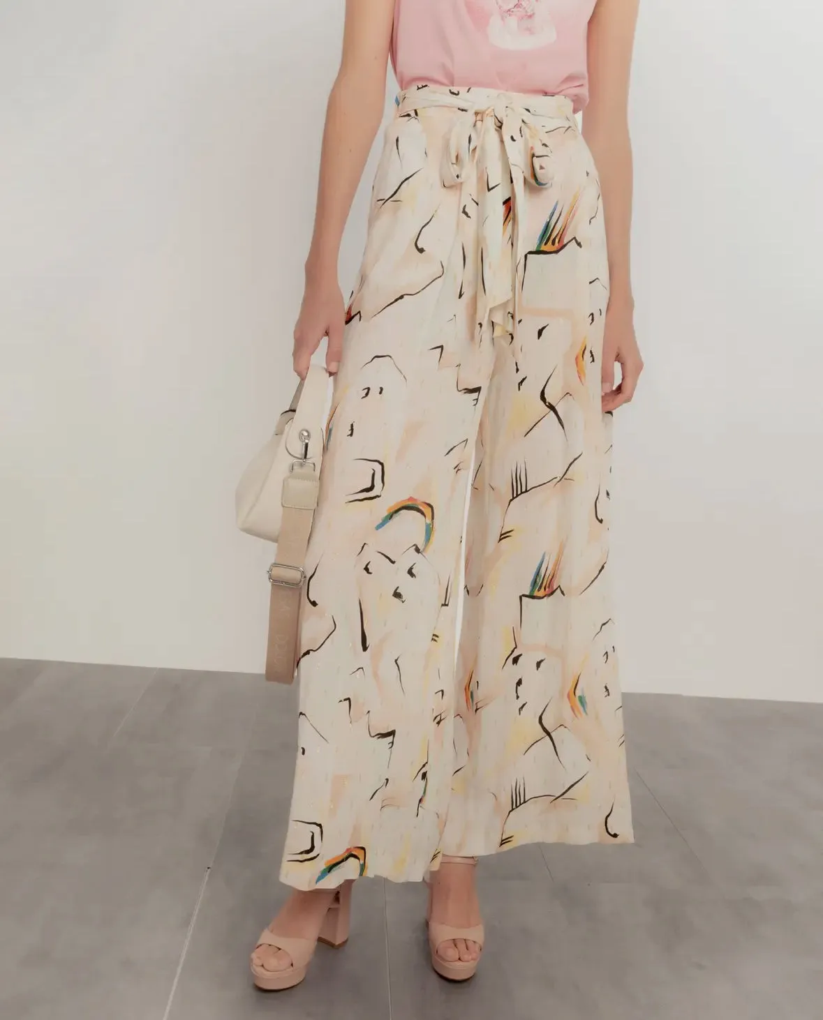 Wide leg flowy pant with pleats by Dolores Promesas