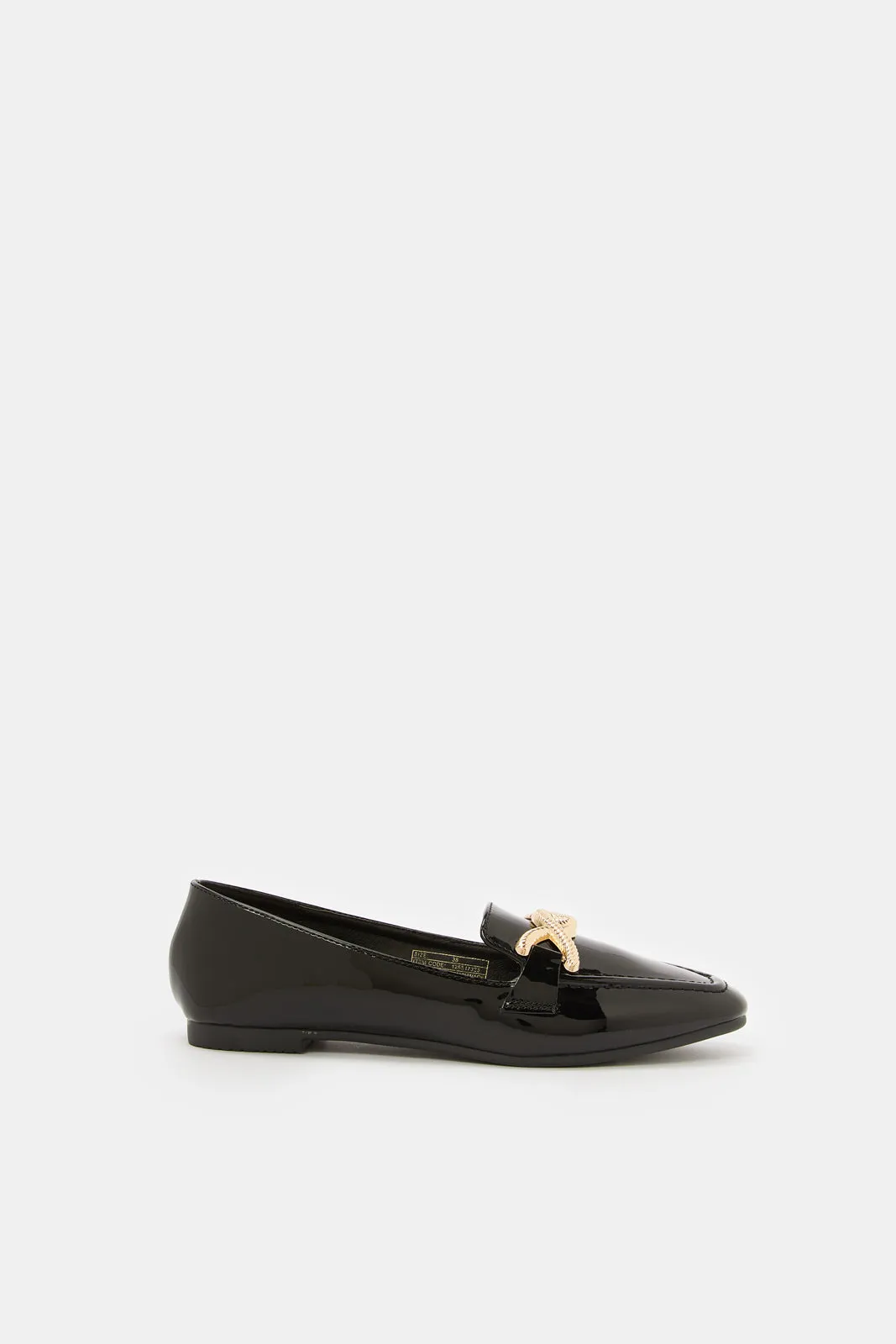 Women Black Loafer With Trim