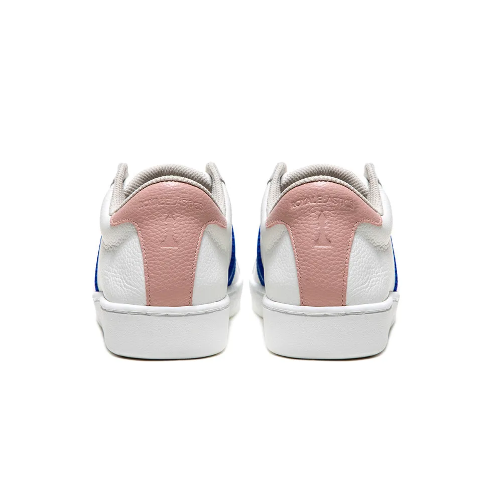 Women's Bishop White Blue Pink Leather Sneakers 91741-015