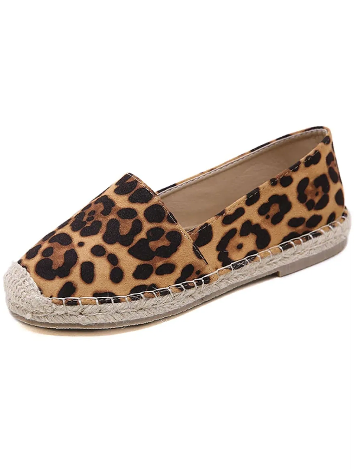 Women's Leopard Print Espadrilles Loafer Shoes By Liv and Mia