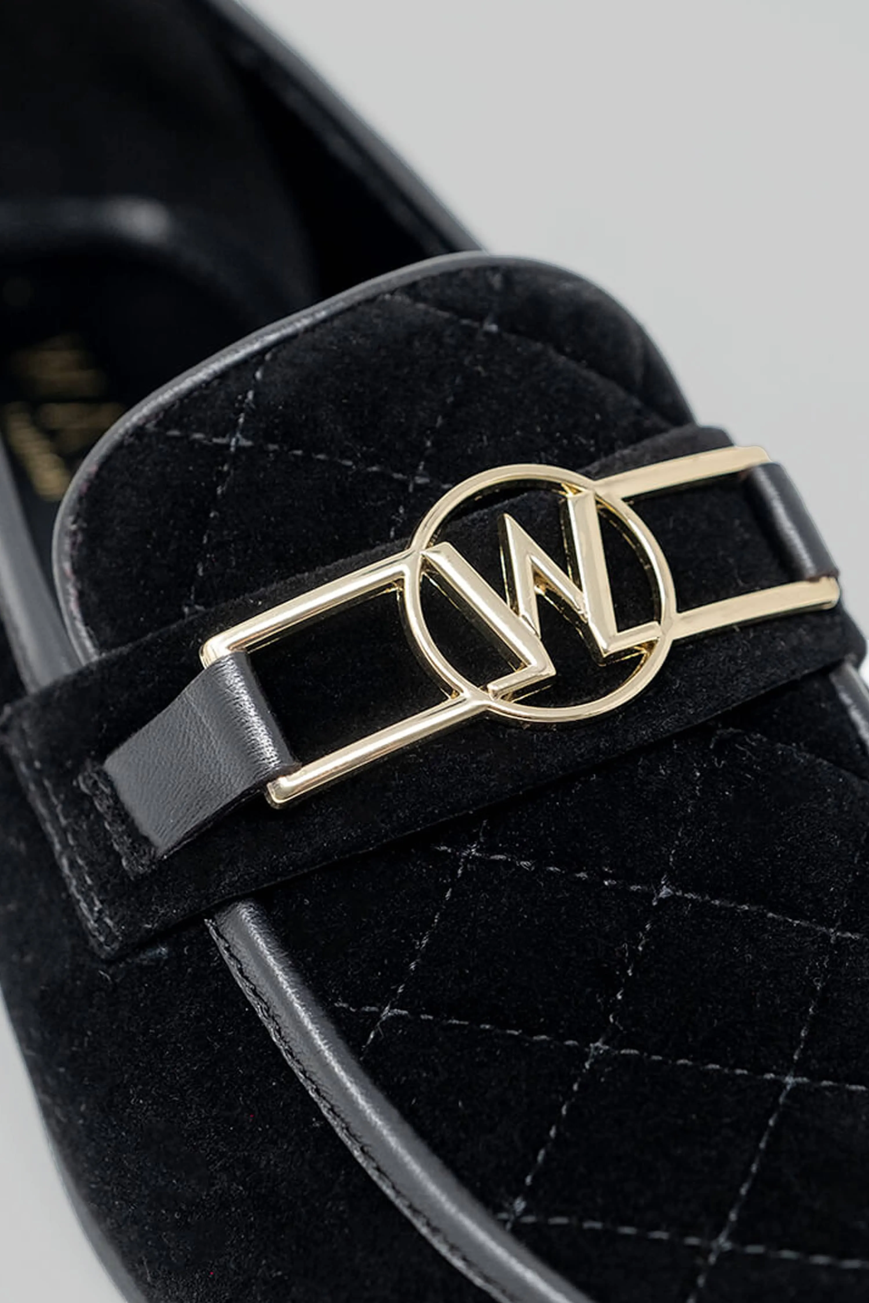 Woody Black Quilted Velvet Loafers