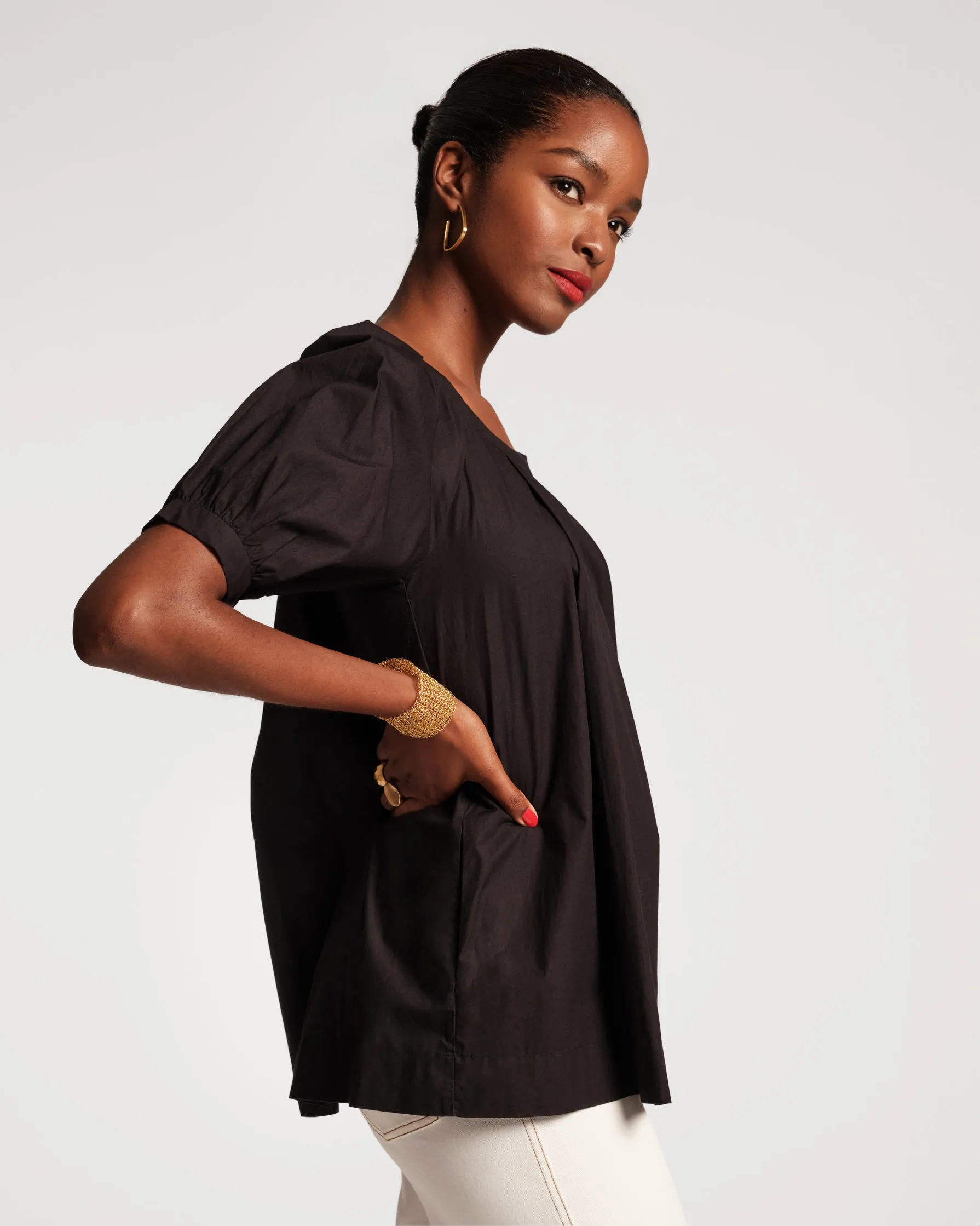 Zonda Top Cotton Poplin Black